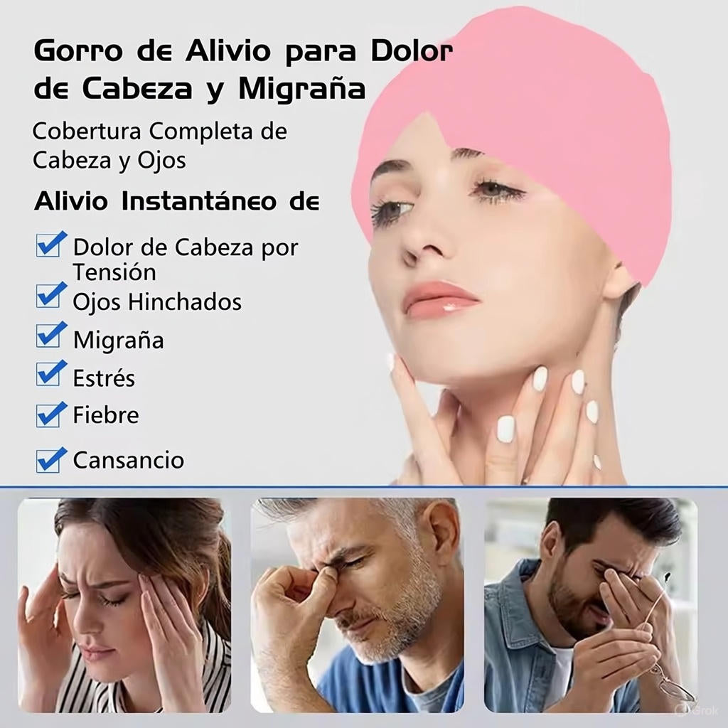 Gorro Terapéutico 360° Alivion™ - Terapia Natural Frío/Calor para Migraña